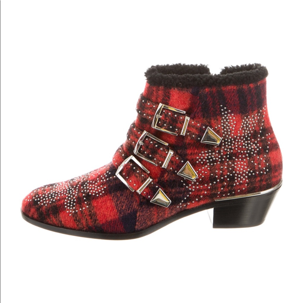 Chloé Susanna Plaid Ankle Boots w/ tags